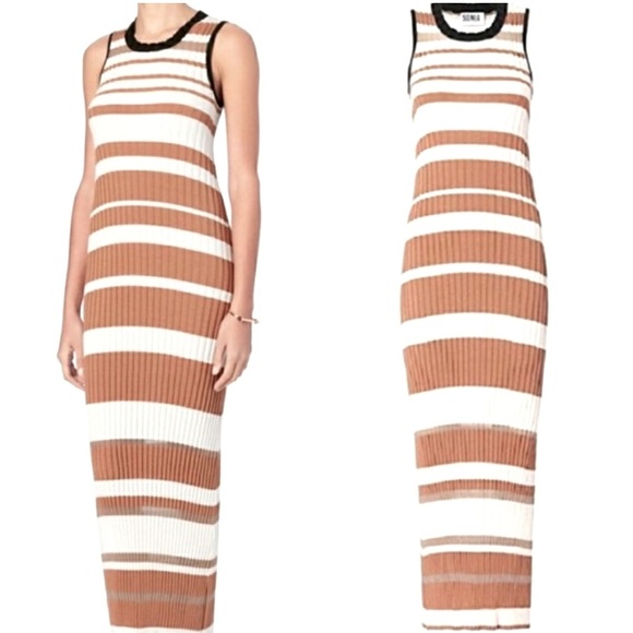 SONIA BY SONIA RYKIEL Elegant Sleeveless Striped Maxi Dress - XS - Picture 2 of 11